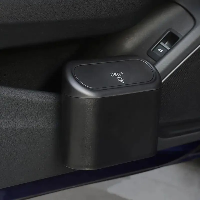 Waterproof Car Trash Can With Lid - Basmalı Kapaklı Mini Araba Çöp Kovası,