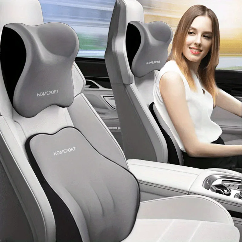Memory Foam Car Neck Pillow Lumbar Support - Araba Bellek Köpük Kafalık Seti Araba