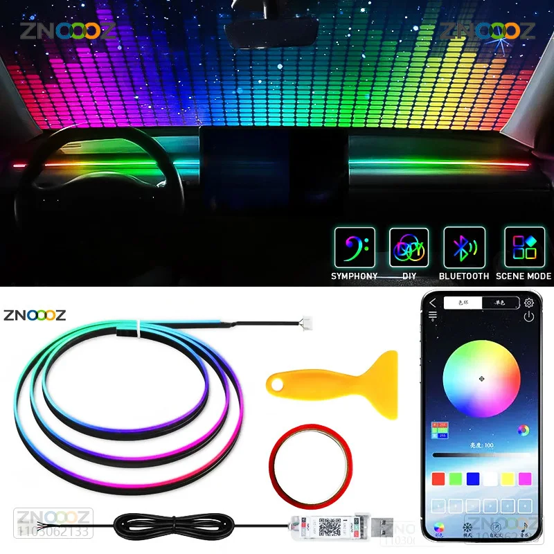 Led Ambient Interior Car Lights App Control - ZNOOOZ 140cm araba ortam ışıkları LED