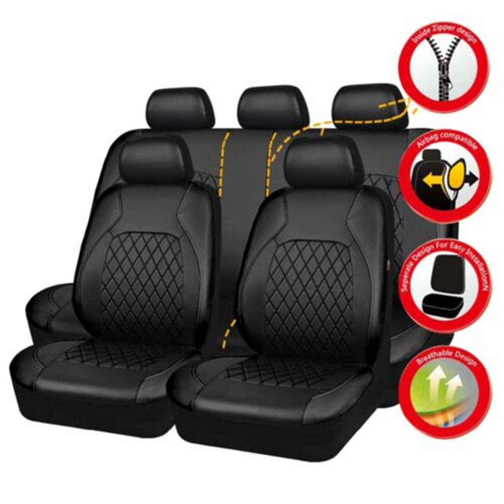 Leather Car Seat Covers Full Set Universal - Evrensel Araba Koltuğu Kapağı Seti PU