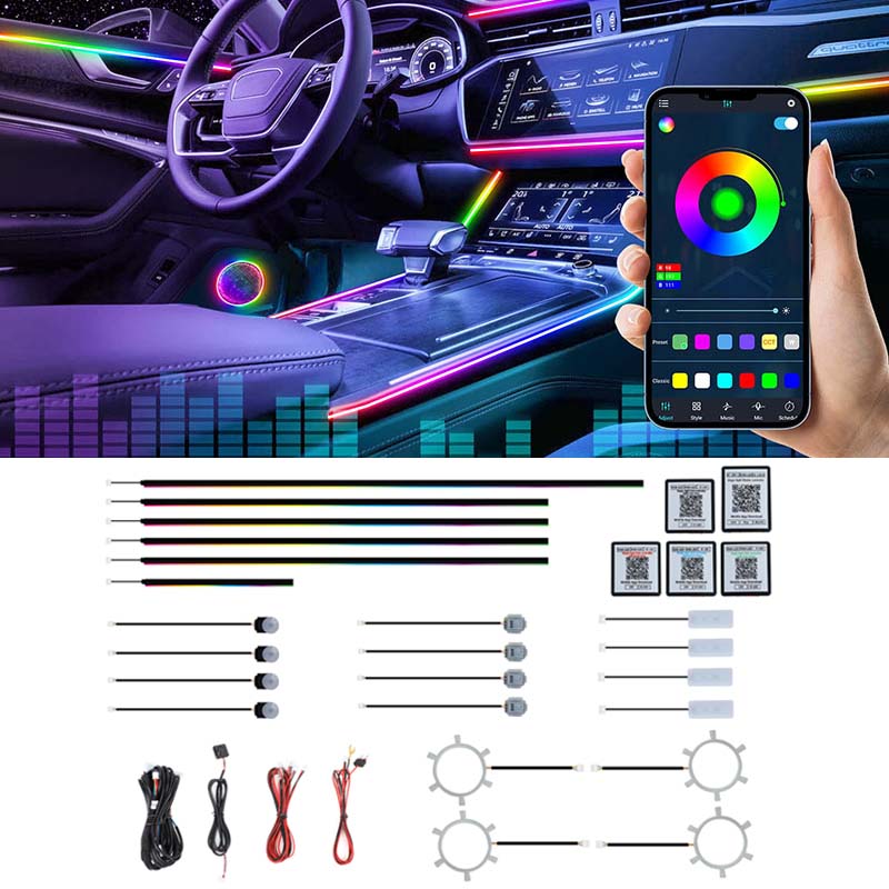 Led Ambient Interior Car Lights App Control - 22'si 1 Arada Dream Color RGB