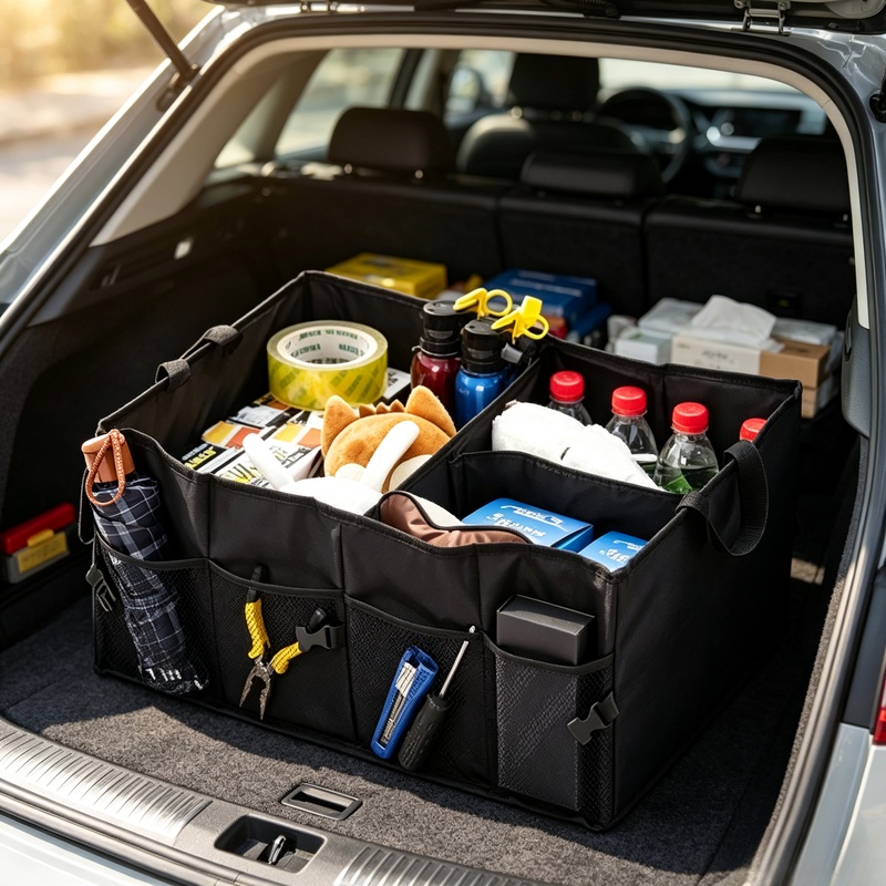 Car Trunk Organizer Foldable Storage Box - Katlanabilir Büyük Kapasiteli Araba Bagajı Saklama