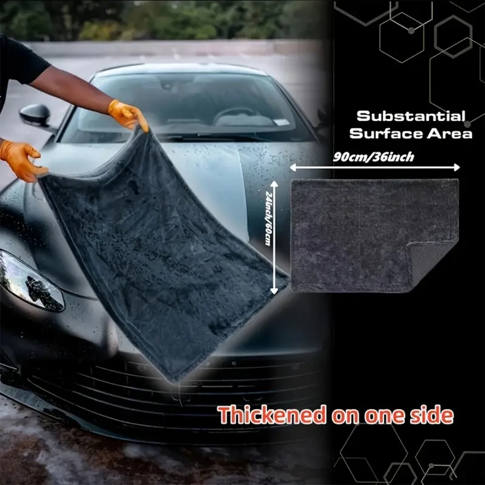 Microfiber Car Drying Towel Super Absorbent - Büyük Boy Koyu Gri Araba Mikrofiber
