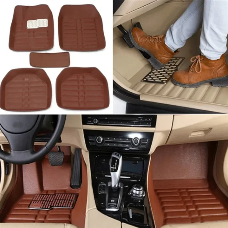 Car Floor Mats Universal Waterproof Leather - YENI Lüks Deri Araba Paspaslar Evrensellik