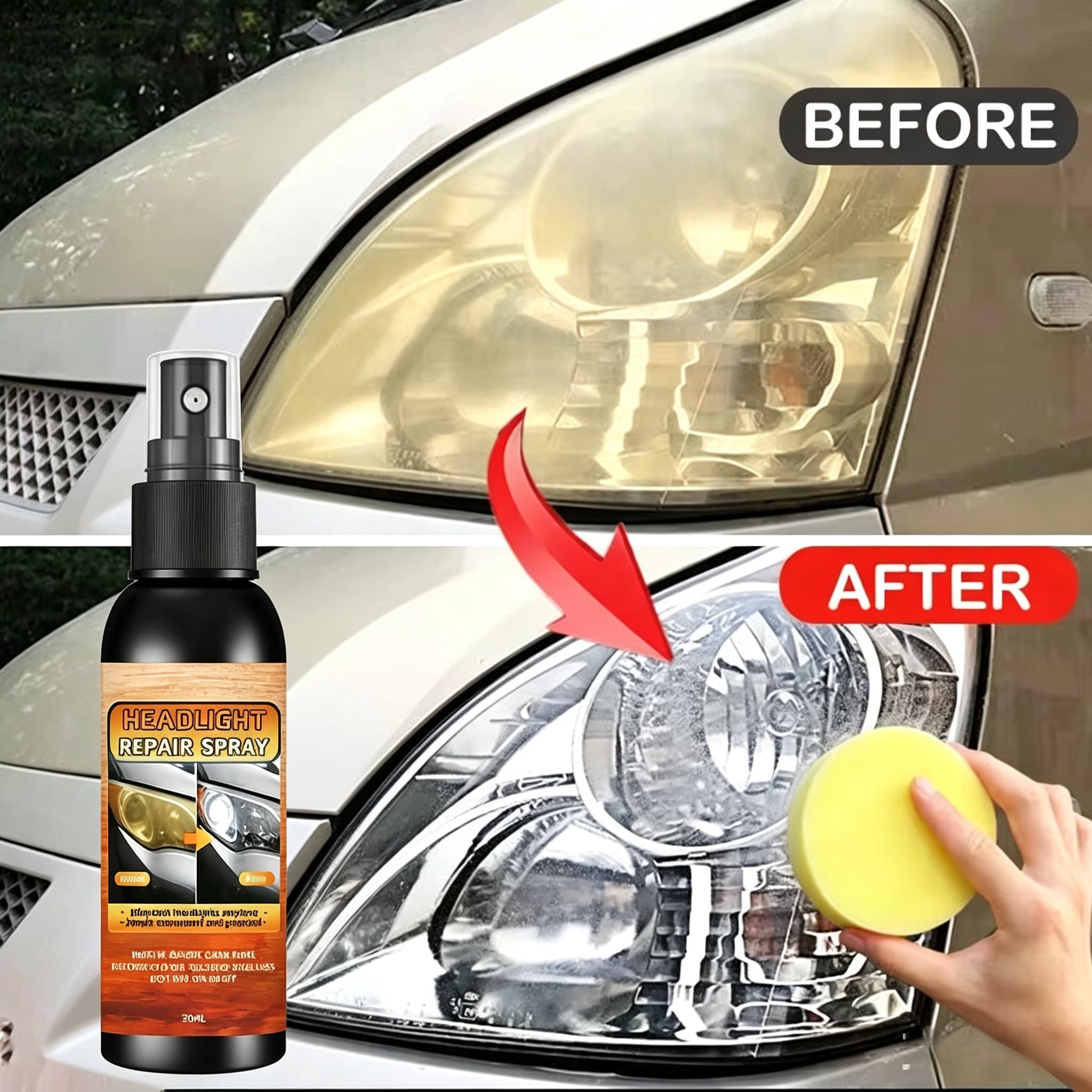 Car Scratch Repair Polishing Wax Paste - Araba Farı Restorasyon Parlatma Seti -