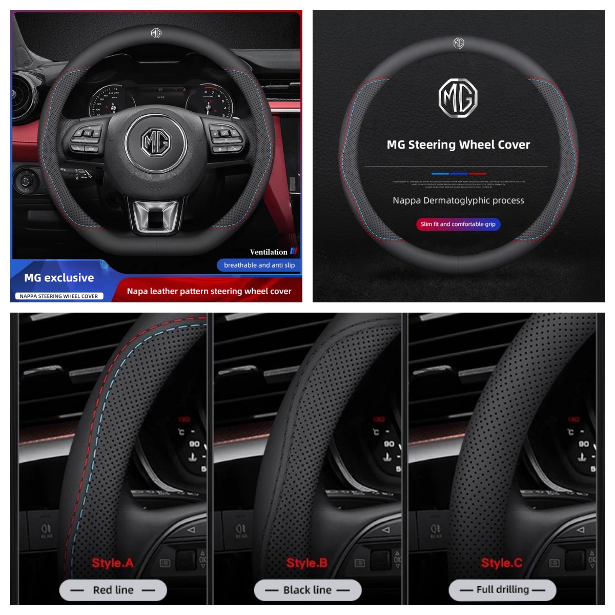 Car Steering Wheel Cover Anti Slip Breathable - 1 Adet Napa Deri Araba Direksiyon