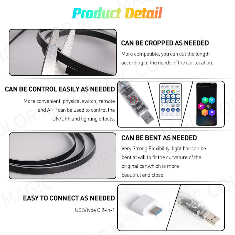 Sebze 140 cm Araba Ortam Işıkl - Led Ambient Interior Car Lights App Control incelemesi ve fiyatı