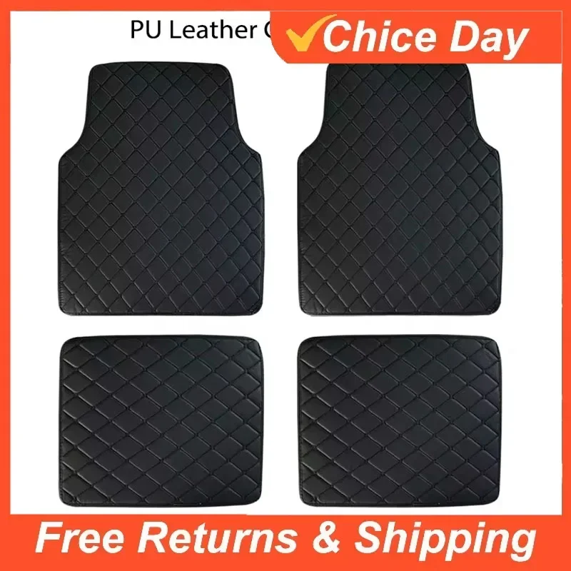 4 adet evrensel PU deri araba  - Car Floor Mats Universal Waterproof Leather incelemesi ve fiyatı