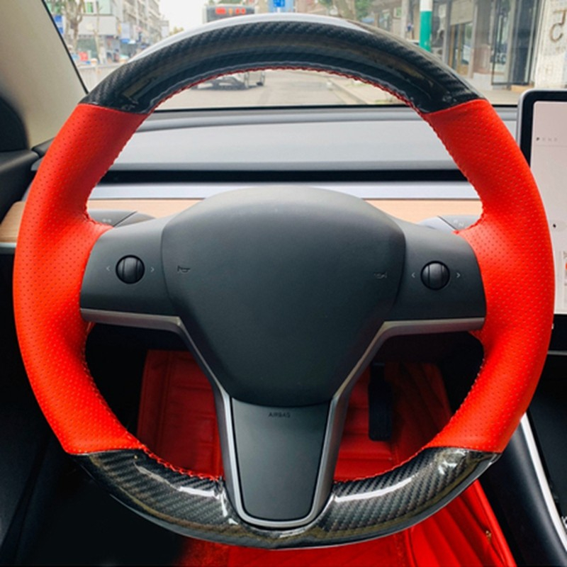 El dikişli Kaymaz Karbon Fiber - Car Steering Wheel Cover Anti Slip Breathable incelemesi ve fiyatı
