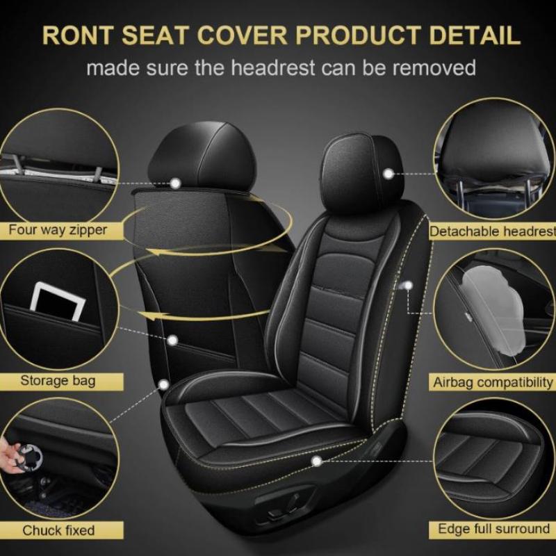 Siyah Evrensel Koltuk Kılıfı 5 - Leather Car Seat Covers Full Set Universal incelemesi ve fiyatı