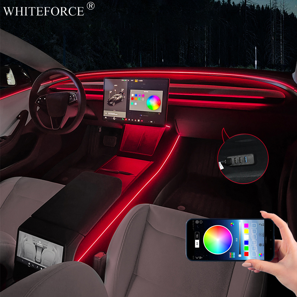 Tesla Model Y Juniper LED İç M - Led Ambient Interior Car Lights App Control incelemesi ve fiyatı