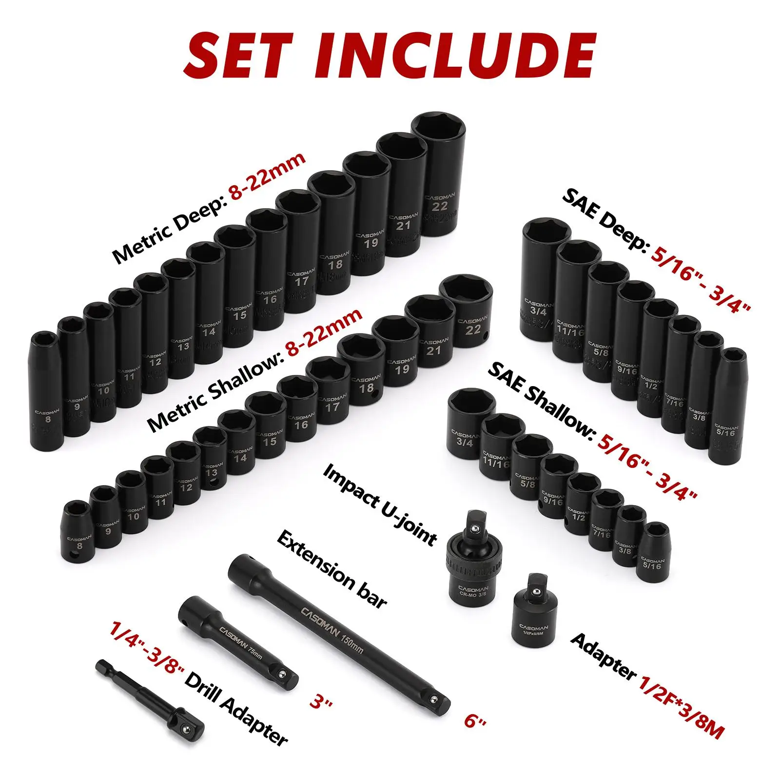 49 Parça 3/8 İnç Darbeli Soket - Auto Repair Tools incelemesi ve fiyatı